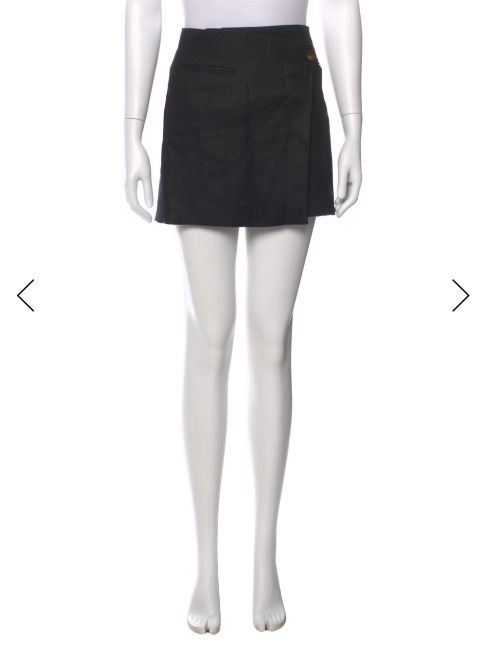 Anine Bing Black Linen Mini Skirt
